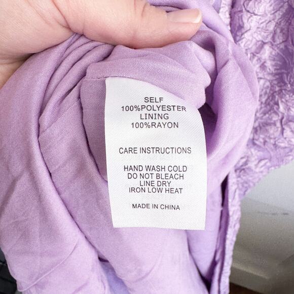 12th Tribe Ingrid Purple 3D Textured Floral Maxi Dress NEW Size Small S Flirty - Picture 14 of 15